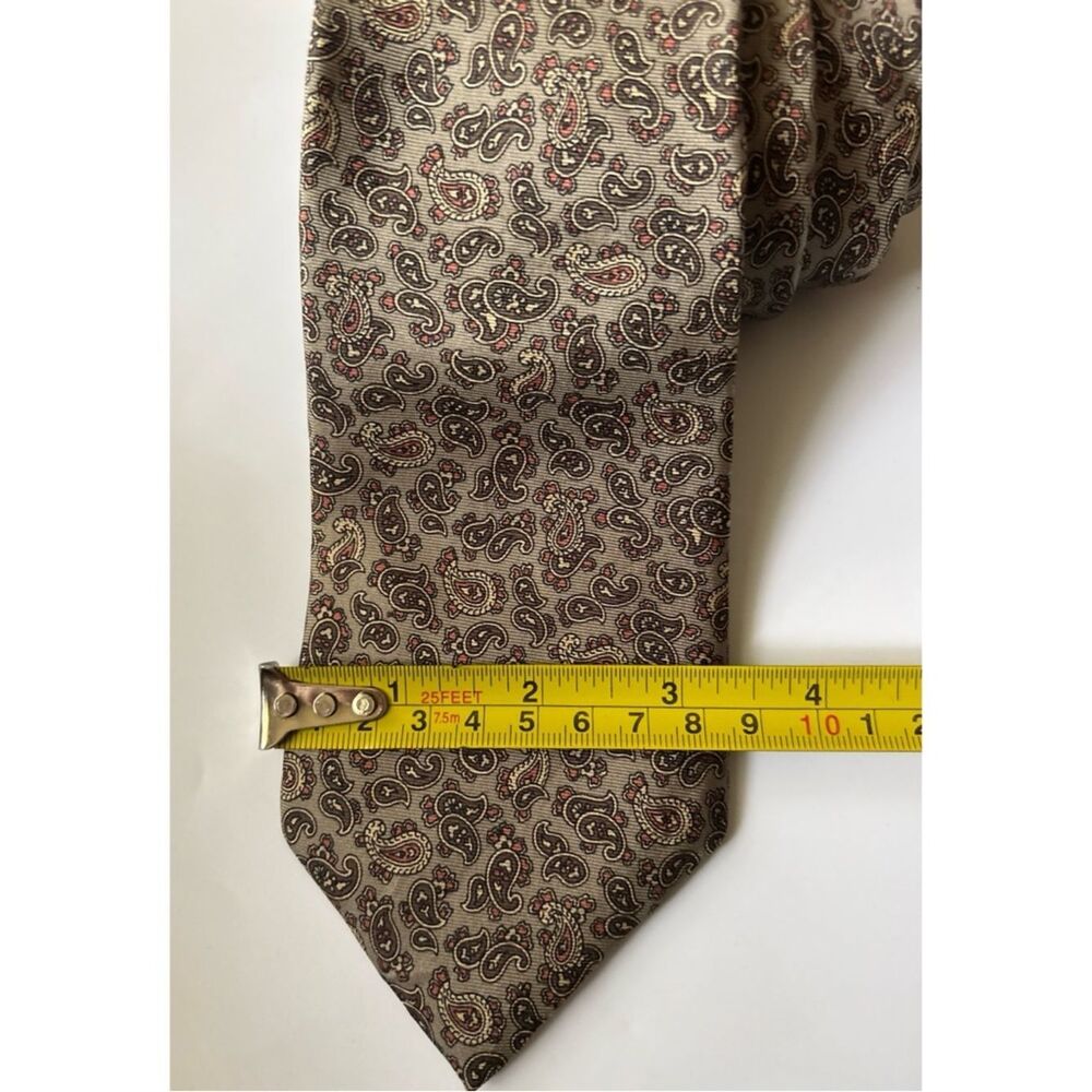 Vintage Christian Dior Brown Paisley Silk Tie - Picture 2 of 5